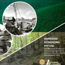 Forestry Corporation of NSW certificate: 100,000 tonnes of softwood and hardwood logs since November 2012